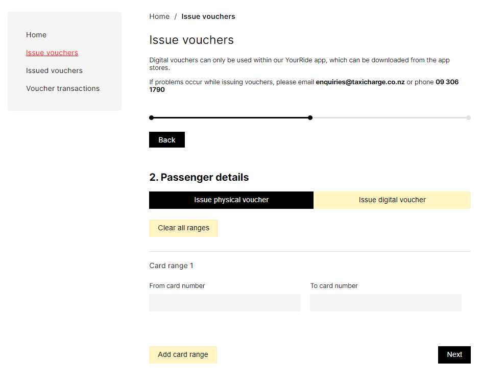 Issue Vouchers - Step 2
