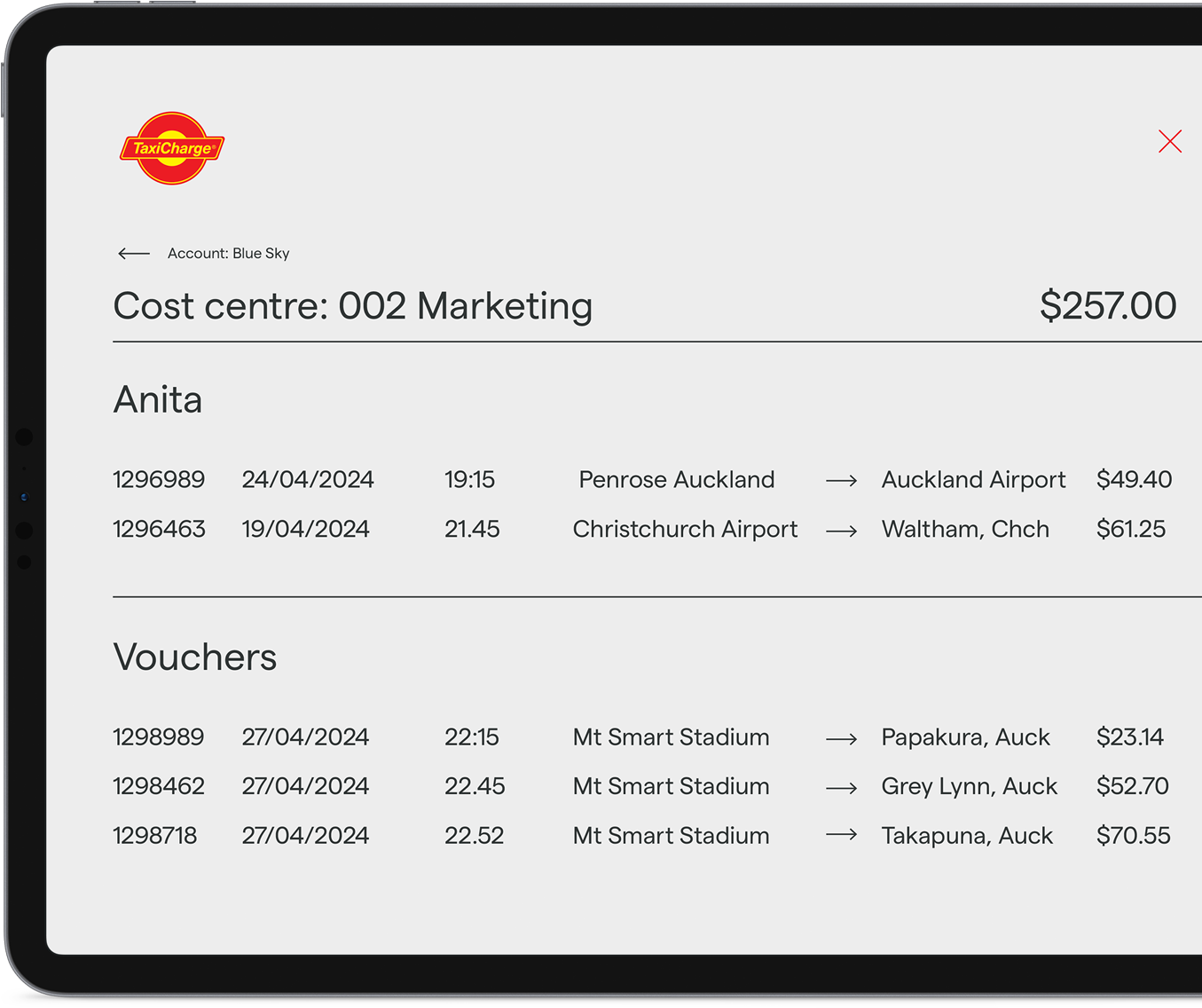 YourRide App TaxiCharge Billing